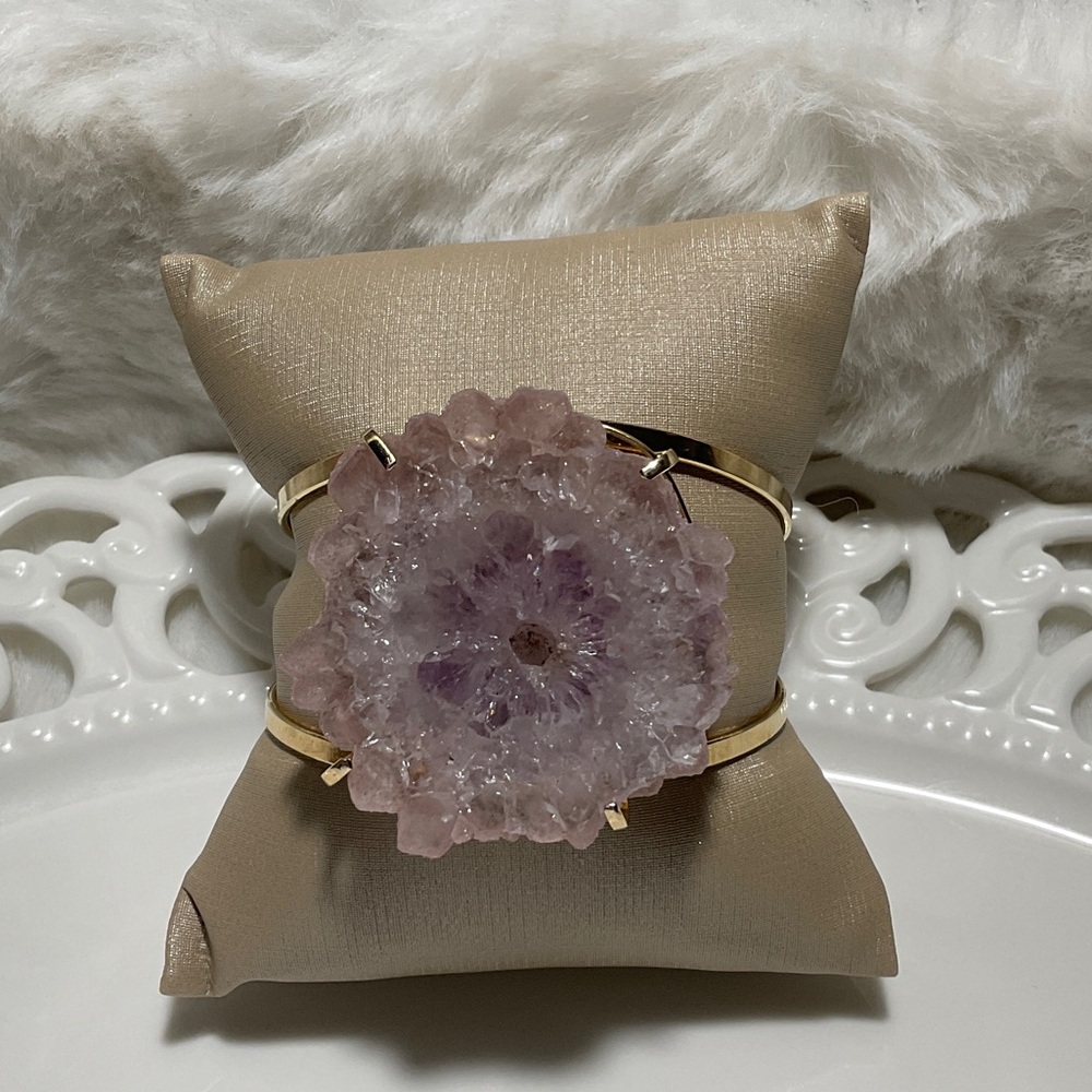 Gold and Lavender Geode Bracelet